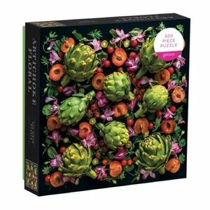 Galison Artichoke Floral 500 Piece Puzzle - Green and Purple
